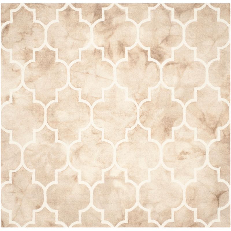 Ivory Elegance 5' Square Hand-Tufted Wool Area Rug