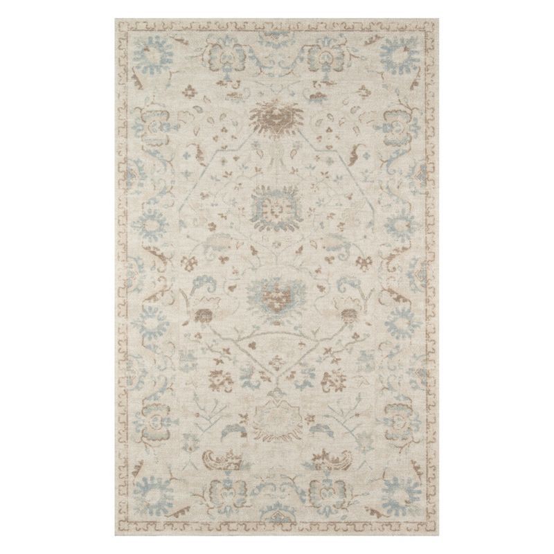 Anatolia Beige Wool and Nylon Medallion Area Rug