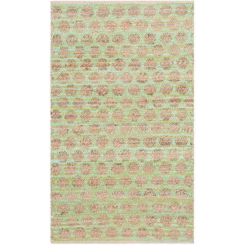 Cape Cod Green and Natural Hand-Knotted Cotton Area Rug