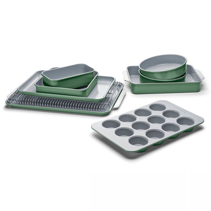 Sage Green Non-Stick Ceramic 11-Piece Bakeware Set