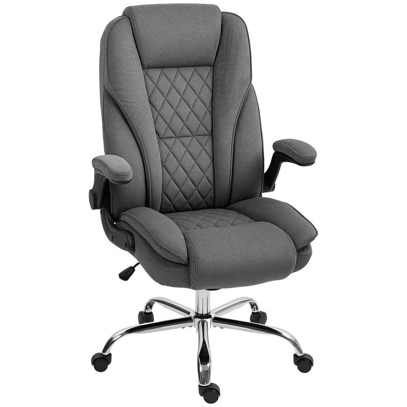 Charcoal Grey High Back Executive Swivel Office Chair with Adjustable Arms