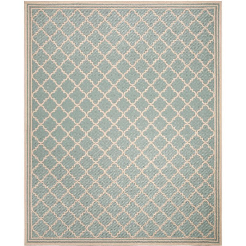 Aqua Crest 6'7" x 9'2" Easy-Care Synthetic Rectangular Rug