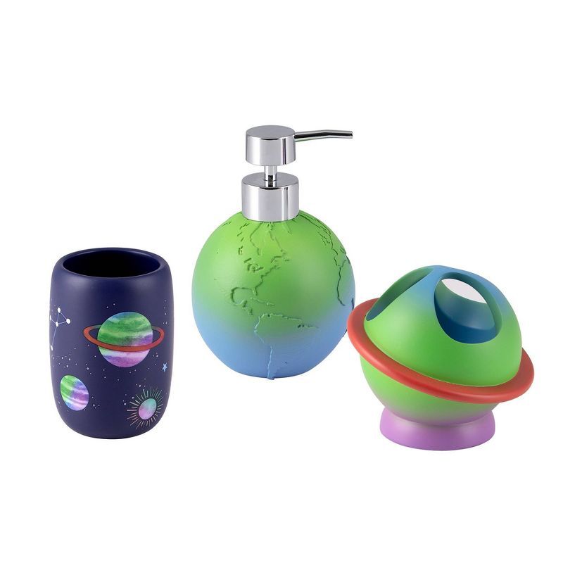 Starry Night Kids' Colorful Resin Bathroom Accessories Set