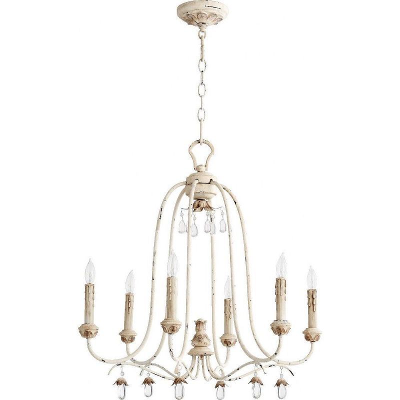 Venice Elegance 27" White Transitional 6-Light Chandelier