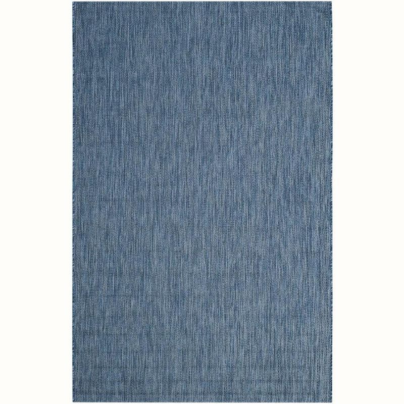 Navy Blue Rectangular Geometric Indoor/Outdoor Area Rug