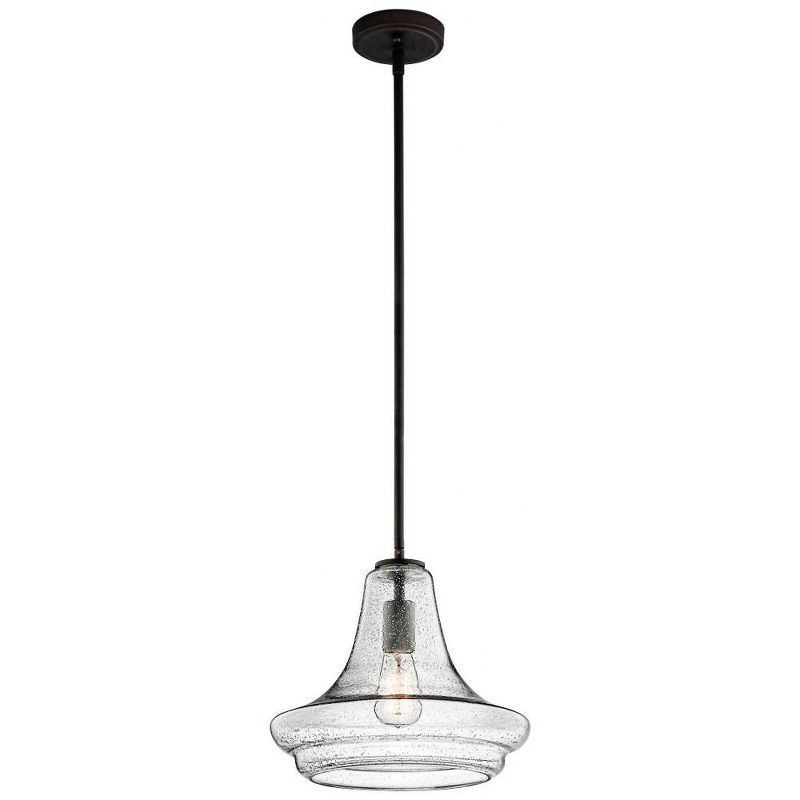 Everly 11.25" Clear Glass Bronze Pendant Light