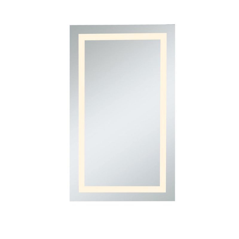 Glossy White LED Rectangular Frameless Mirror with Defrost