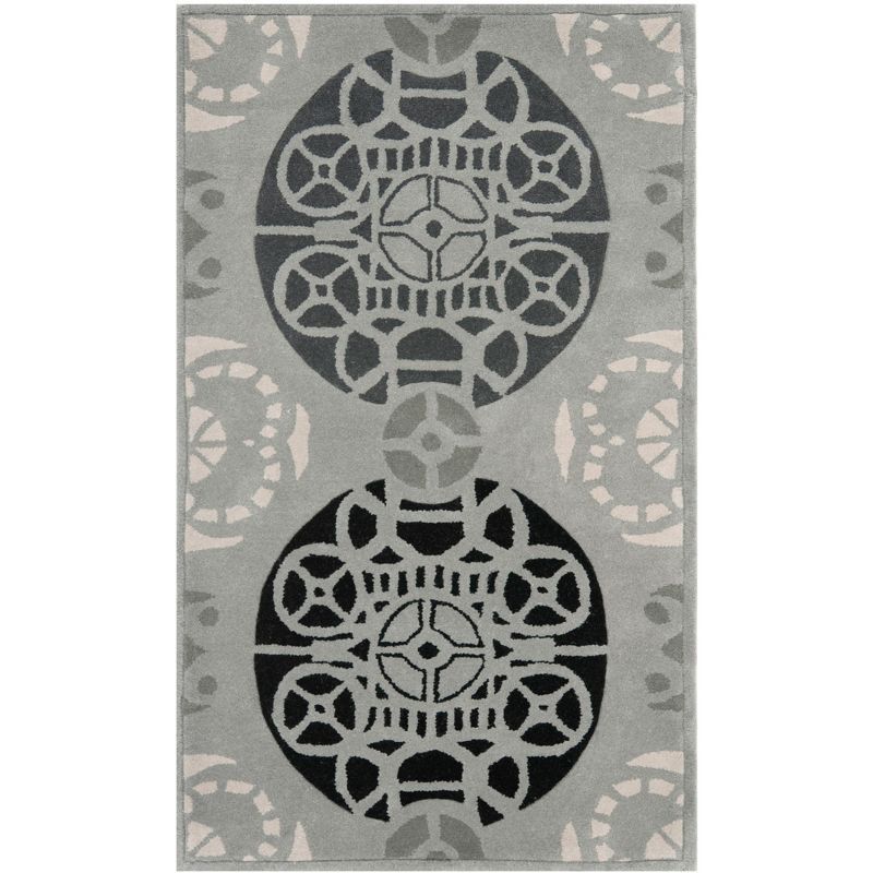 Eleganza Gray Silk-Inspired Hand-Tufted Wool 3' x 5' Area Rug