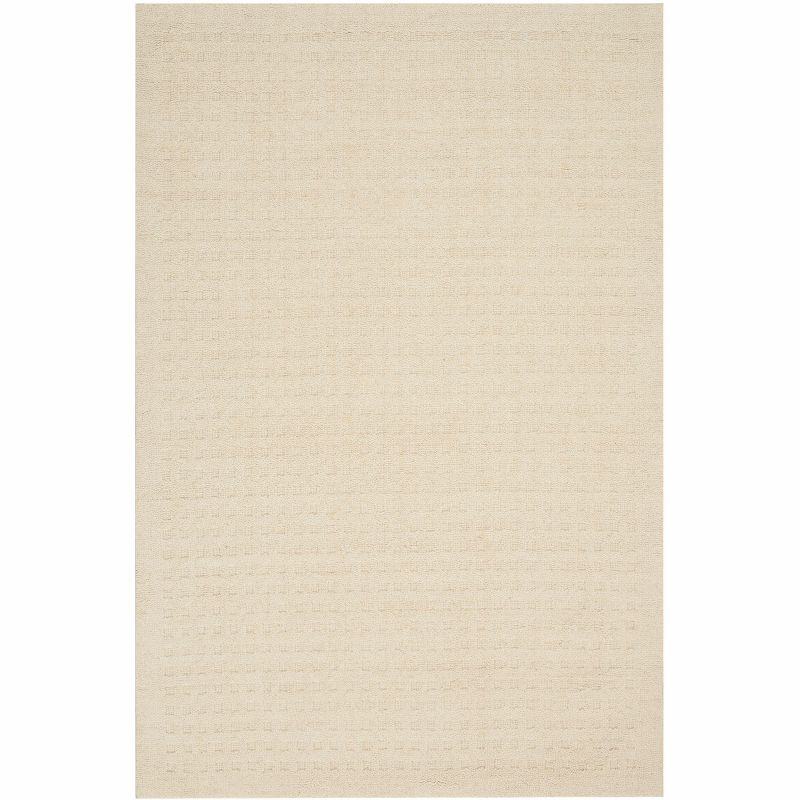 Ivory 5' x 7' Wool Handmade Rectangular Area Rug