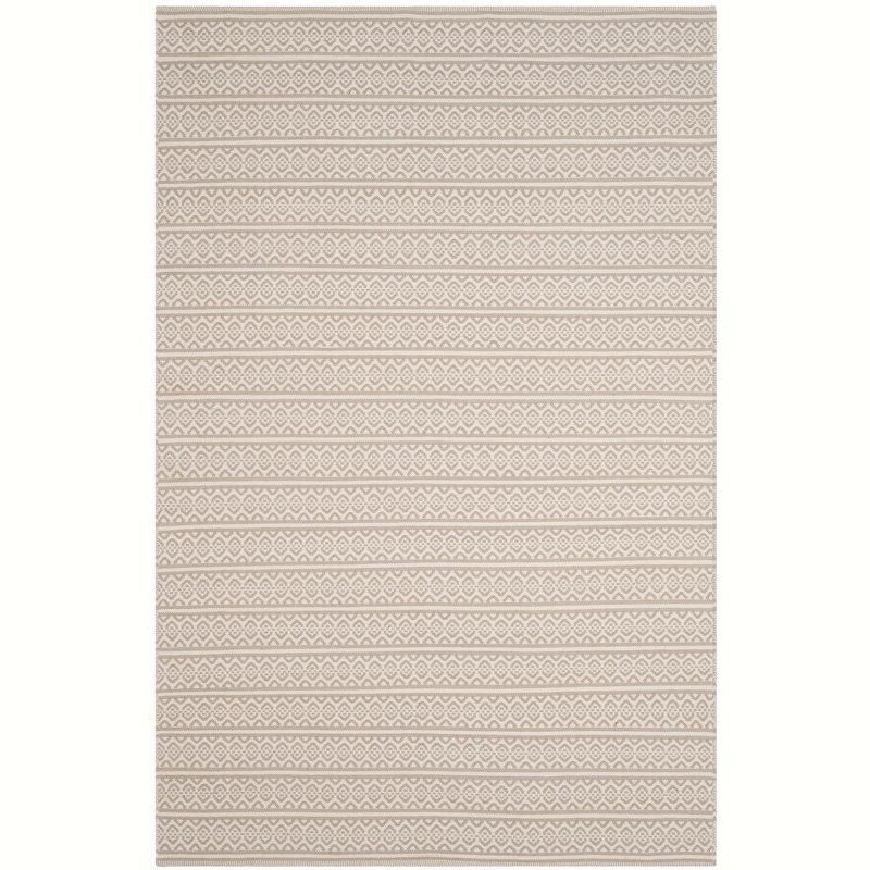 Ivory and Grey 6' x 9' Handwoven Cotton Area Rug