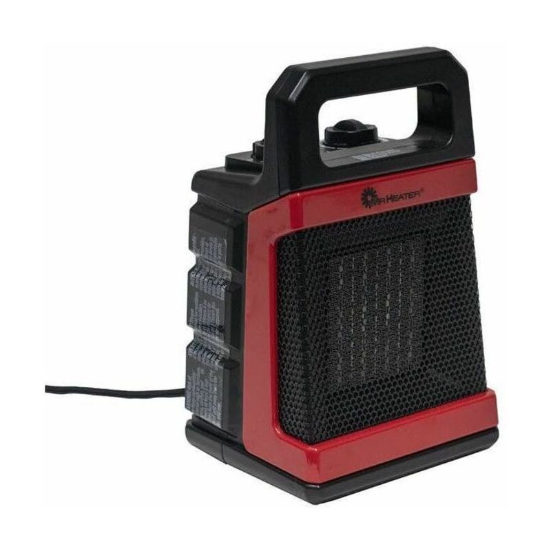 1500W Black and Red Portable Ceramic Electric Heater with Thermostat