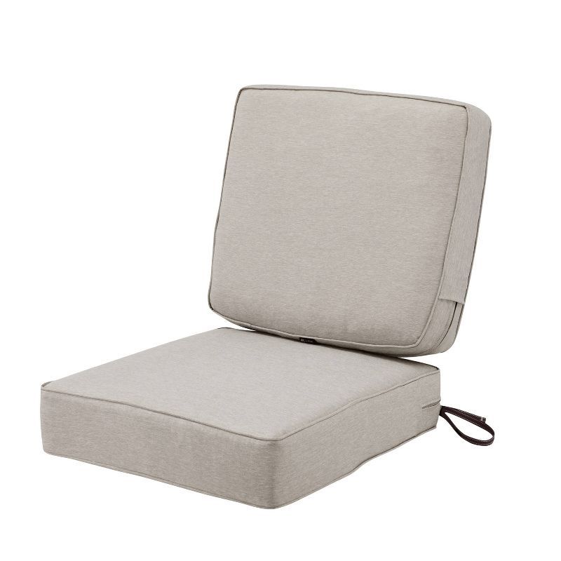 Heather Gray Water-Resistant Patio Chair Cushion Set