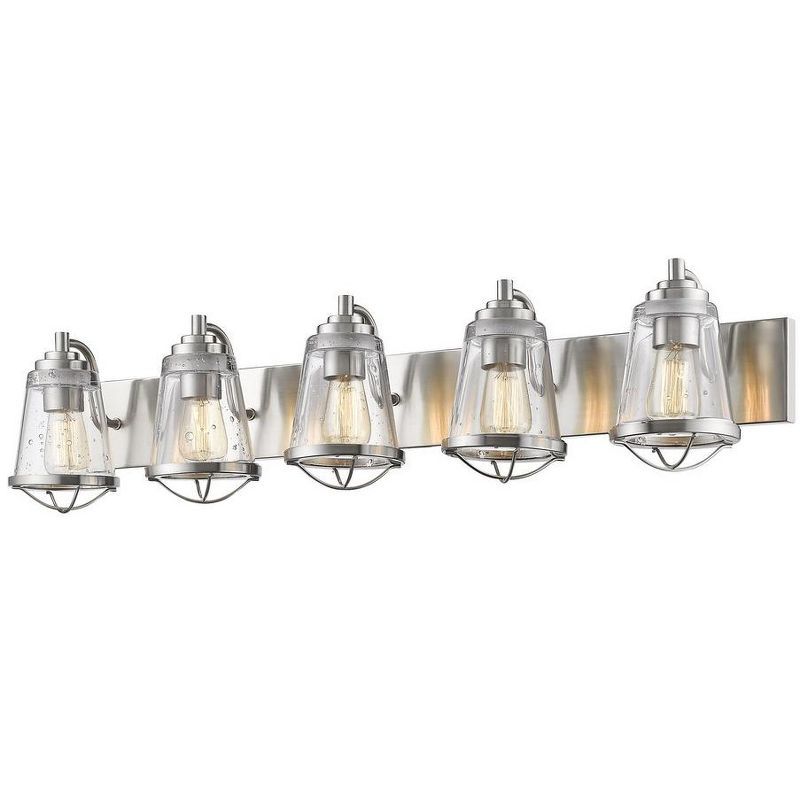 Mariner 40" Brushed Nickel 5-Light Vanity Fixture with Glass Shades