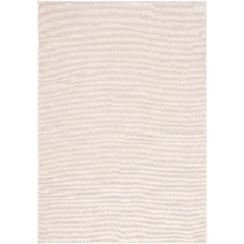 Elegant Ivory Synthetic 2'7" x 5' Hand-Knotted Area Rug