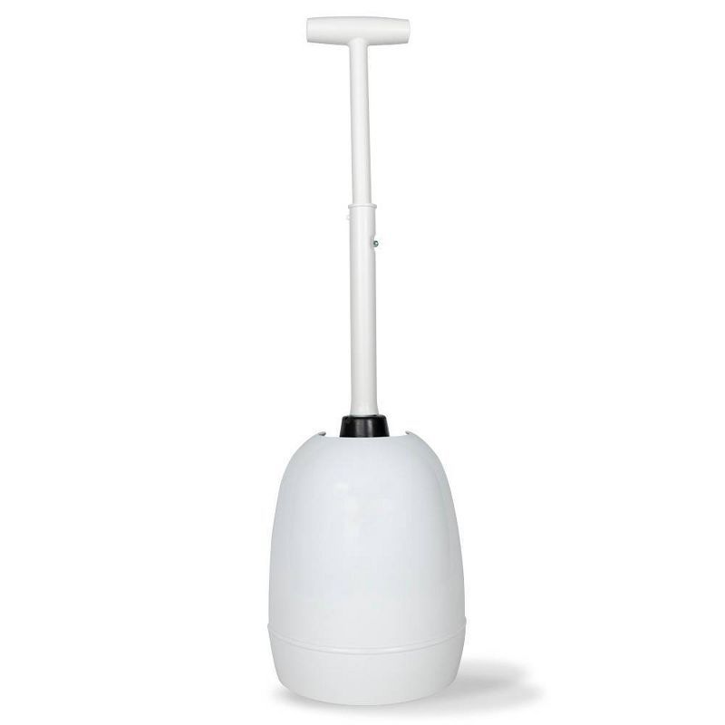 Beehive Black and White Toilet Plunger with Holder