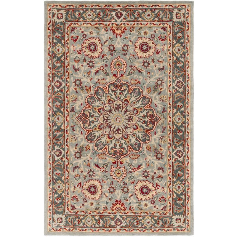 Handmade Gray and Charcoal Wool 5' x 8' Area Rug
