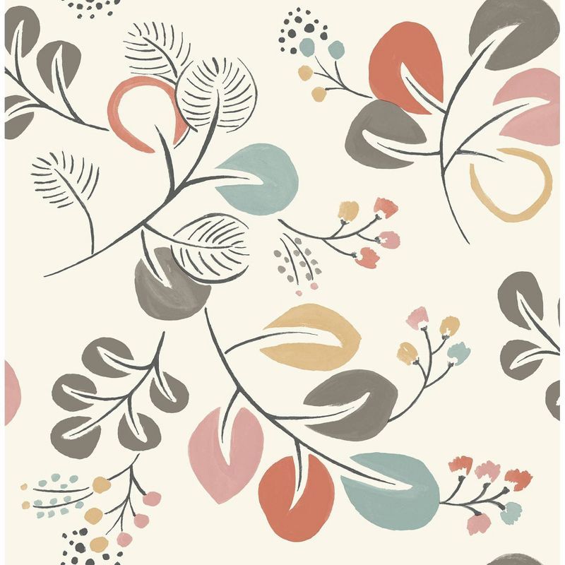 Astrilde Multicolor Botanical Peel and Stick Wallpaper