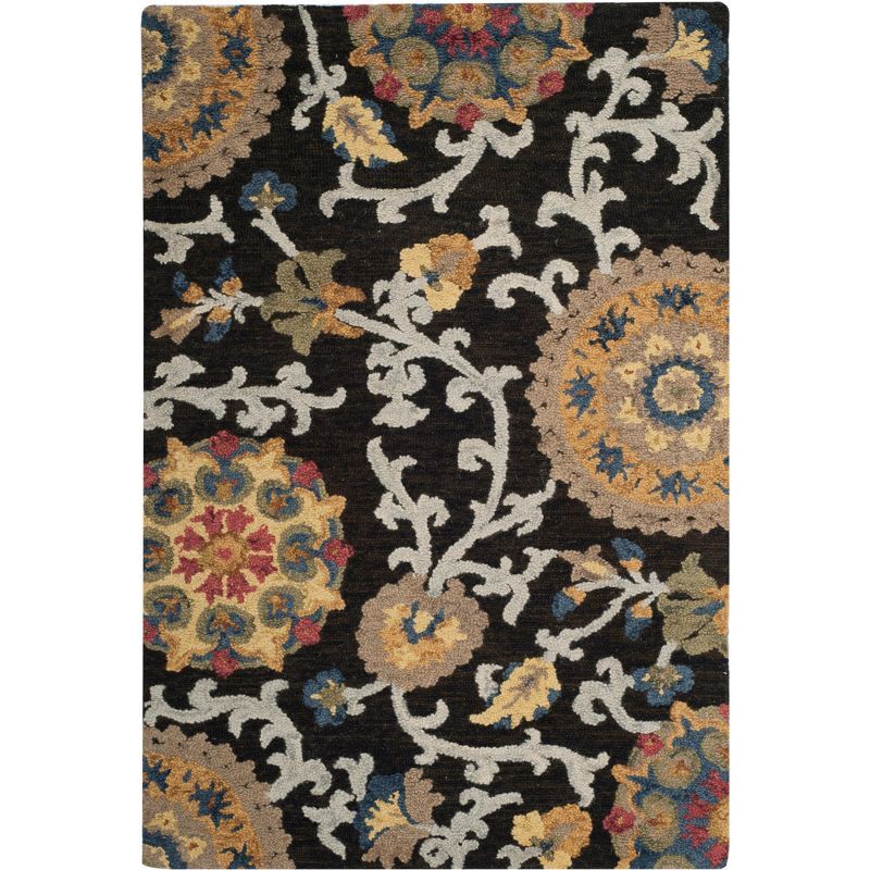 Blossom Red and Multicolor Floral Wool Tufted Area Rug