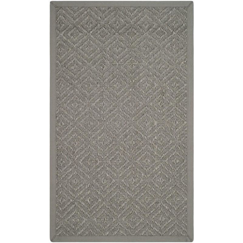 Light Grey Hand-Knotted Sisal Area Rug 3' x 5'