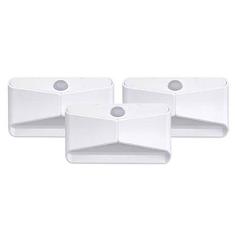 White Battery-Operated Motion Sensor LED Night Light 3-Pack