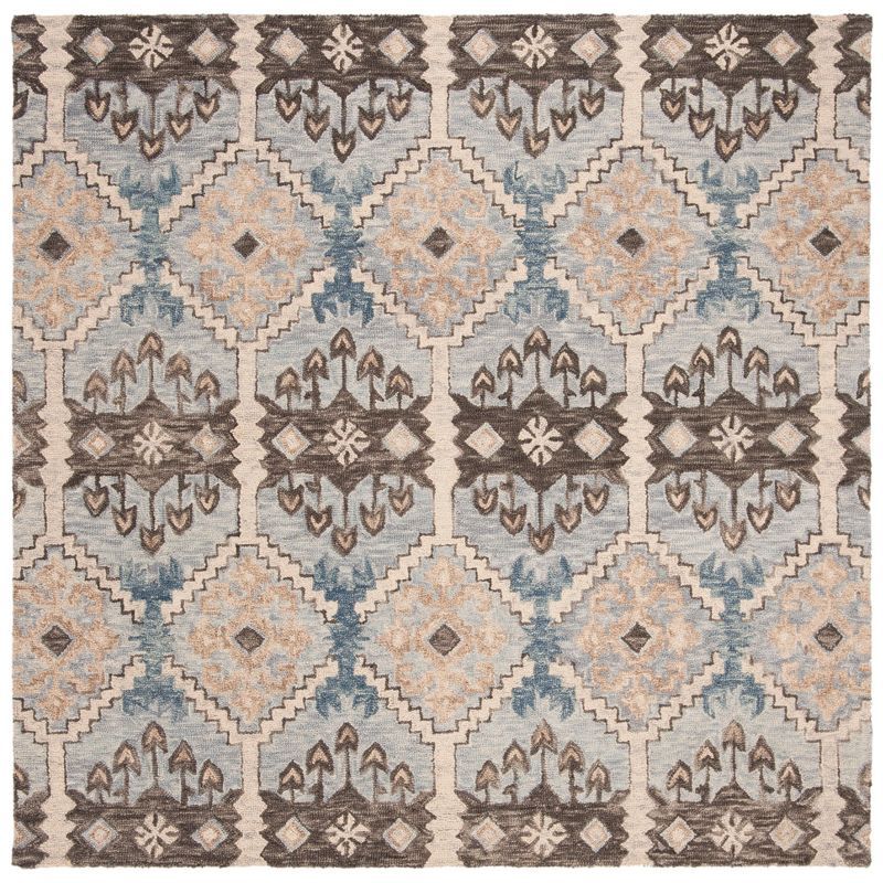 Aspen Light Blue and Cream Hand-Tufted Wool Area Rug