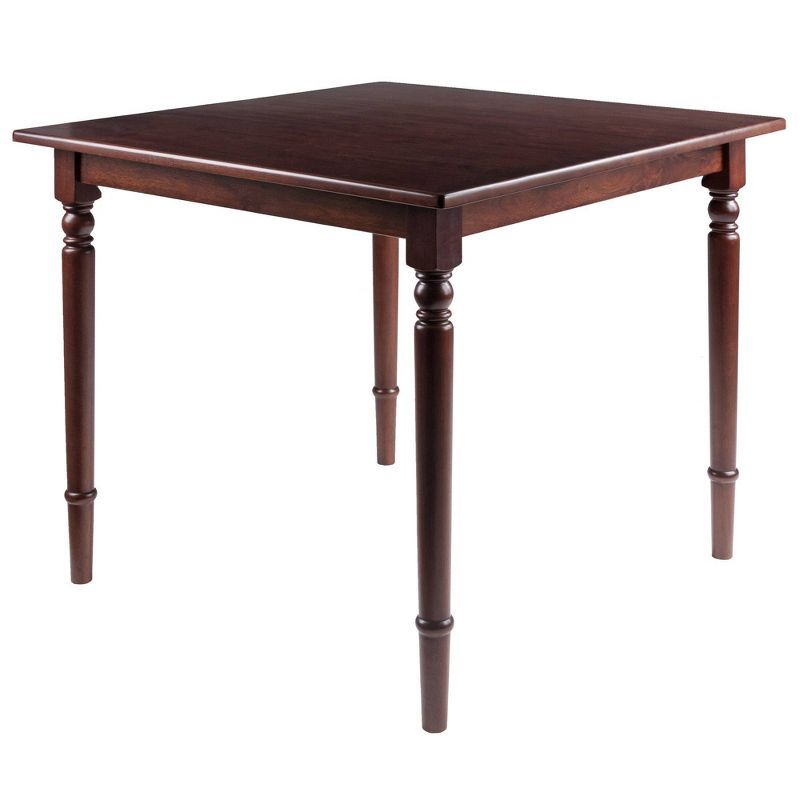 Walnut Square Solid Wood Dining Table with Turned Legs