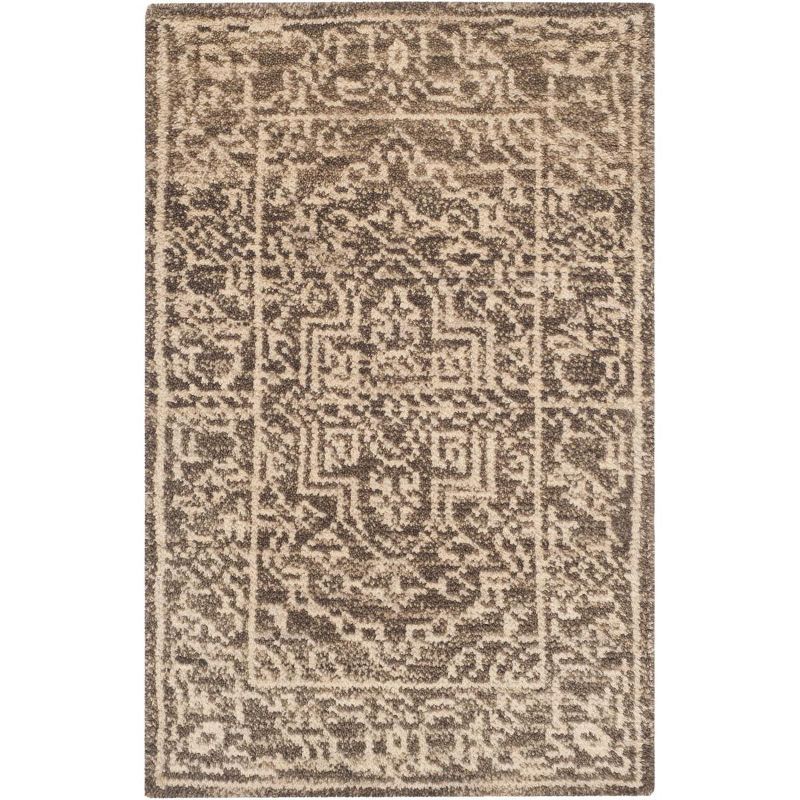 Tribal Essence Hand-Knotted Wool Accent Rug in Brown & Beige - 2' x 3'