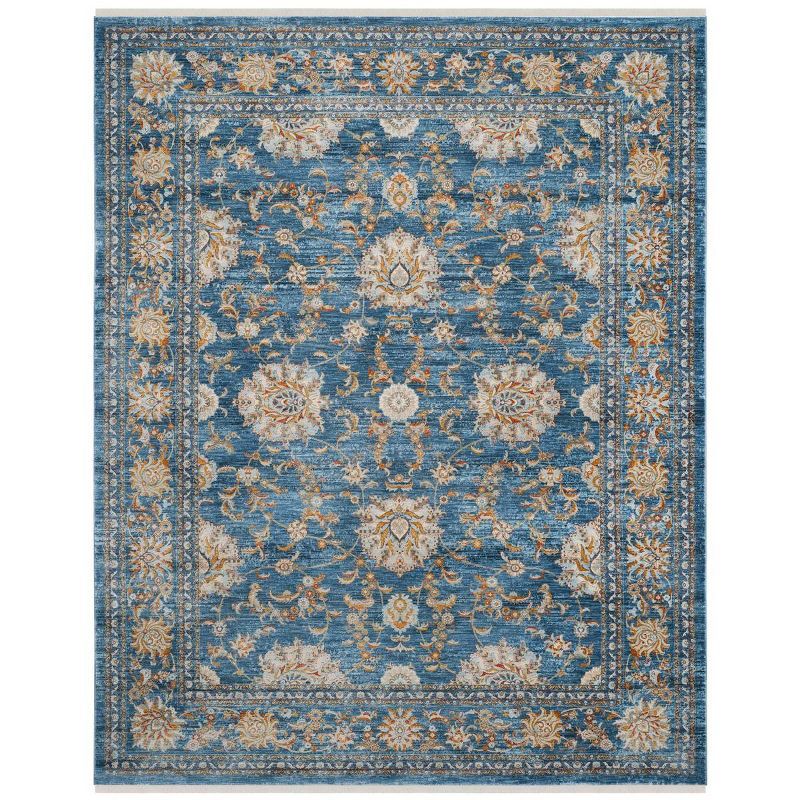 Turquoise Multi 8' x 10' Vintage Persian Synthetic Area Rug