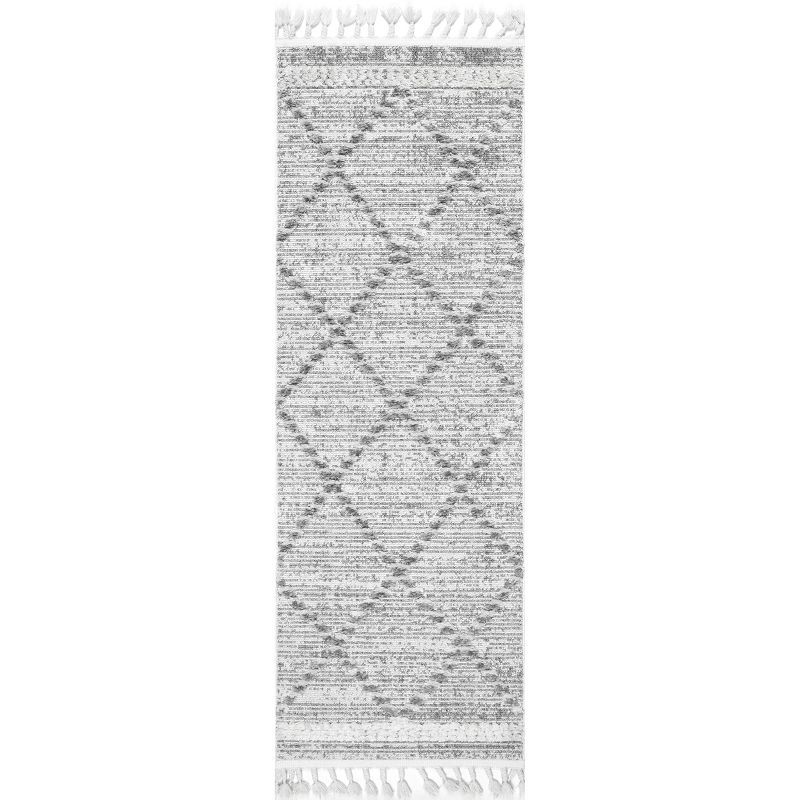 Reversible Gray Braided 25" Synthetic Easy-Care Runner Rug