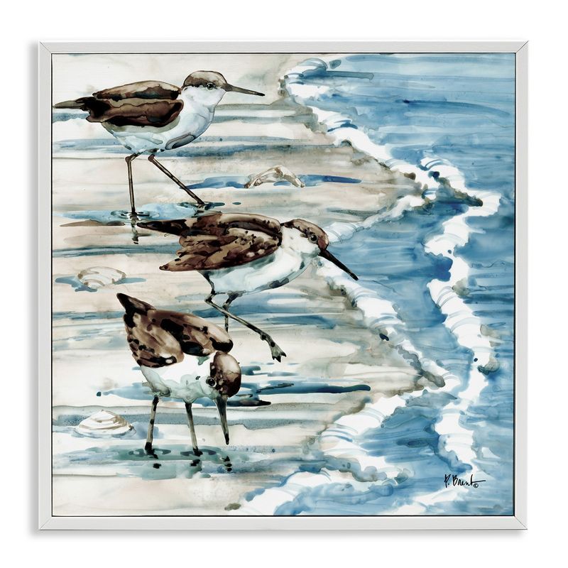 Rockhampton Sandpipers Beach Landscape Canvas Print, 12" x 12"