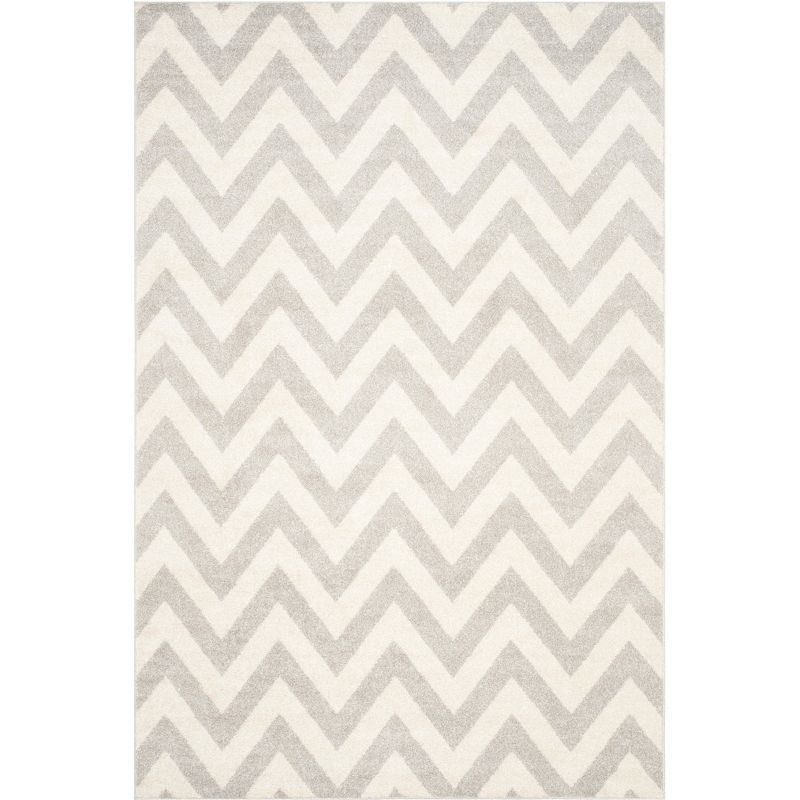 Amherst Light Grey & Beige Geometric 6' x 9' Easy-Care Rug