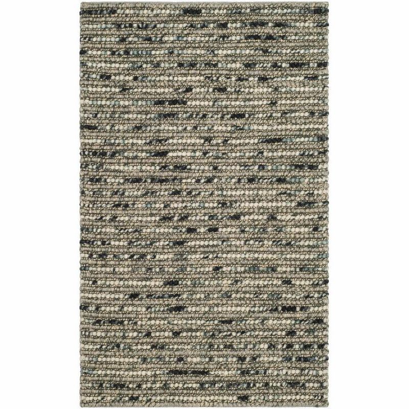 Reversible Hand-Knotted Wool-Cotton Blend Area Rug in Gray/Multicolor, 4' x 6'