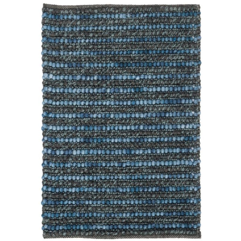 Hand-Knotted Dark Blue and Multi Wool Area Rug