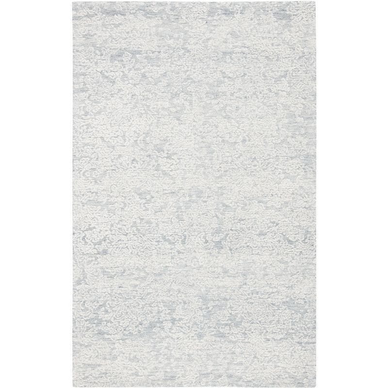 Elegant Gray 4' x 6' Hand-tufted Wool Rectangular Rug