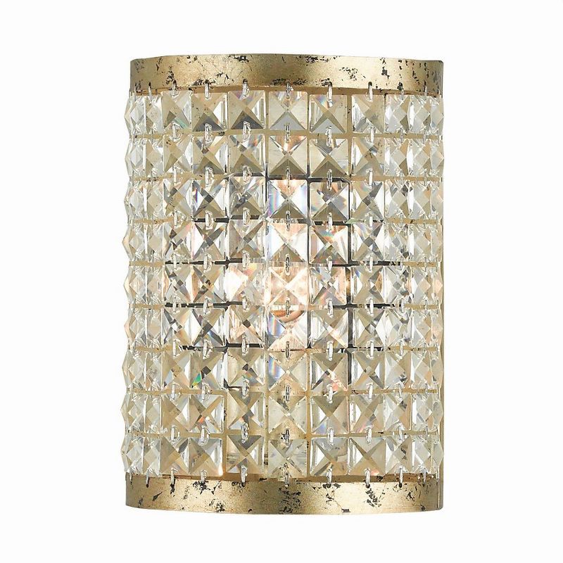 Winter Gold Hand-Applied Crystal Shade Wall Sconce