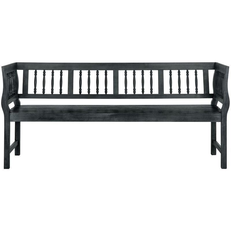 Brentwood Gray and Beige Acacia Wood Outdoor Bench