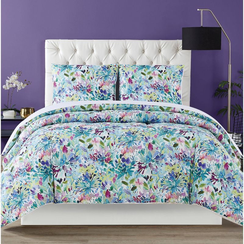 Christian Siriano Dahlia Floral Cotton Full/Queen Comforter Set