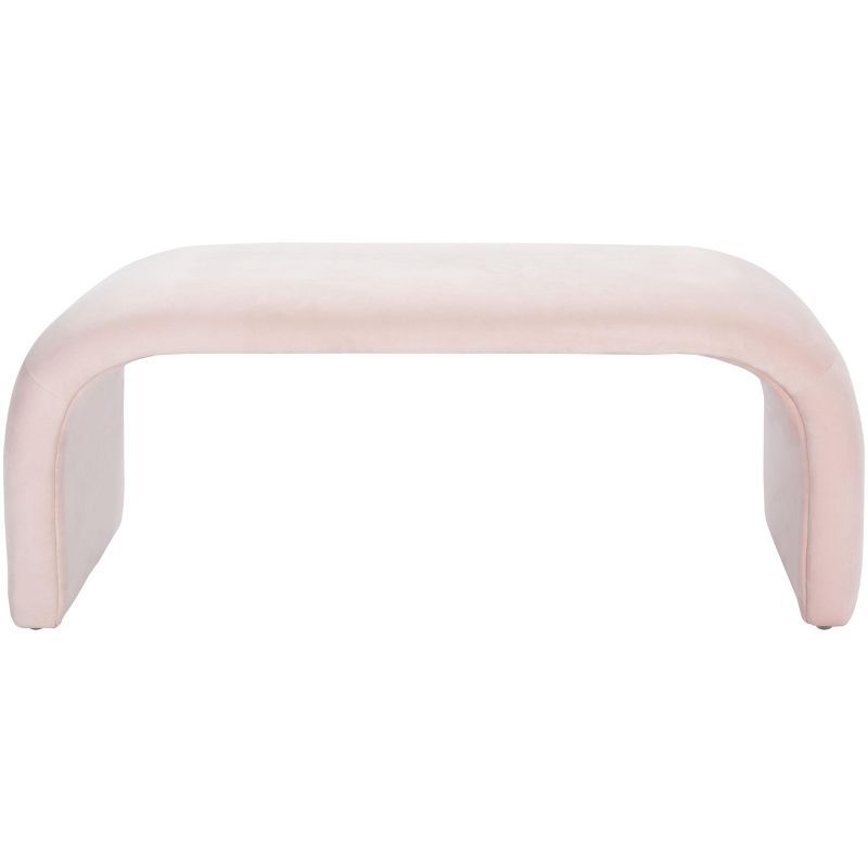 Tenko Light Pink Velvet Modern Accent Bench