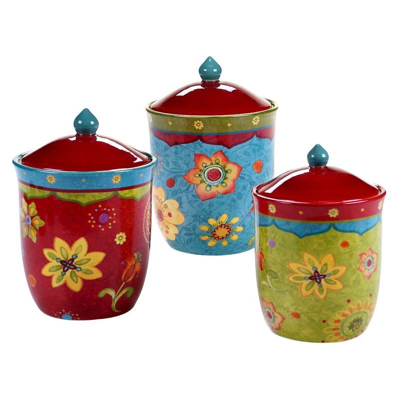 Tunisian Sunset Multicolor Ceramic Canister Set