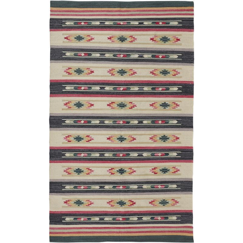 Galvin Southwestern Black Cotton 8' x 10' Reversible Area Rug