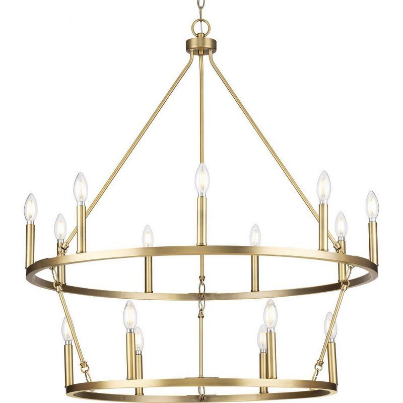 Gilliam 15-Light Vintage Brass Steel Chandelier