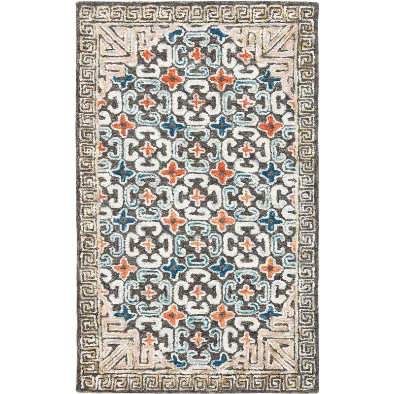 Aspen Blue and Taupe Handmade Wool Area Rug