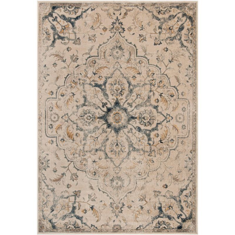 Elysian Light Blue Vintage Viscose Area Rug - 3'3" x 4'7"