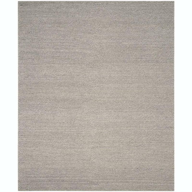 Hand-Tufted Artisan Silver Wool Area Rug - 9' x 12'