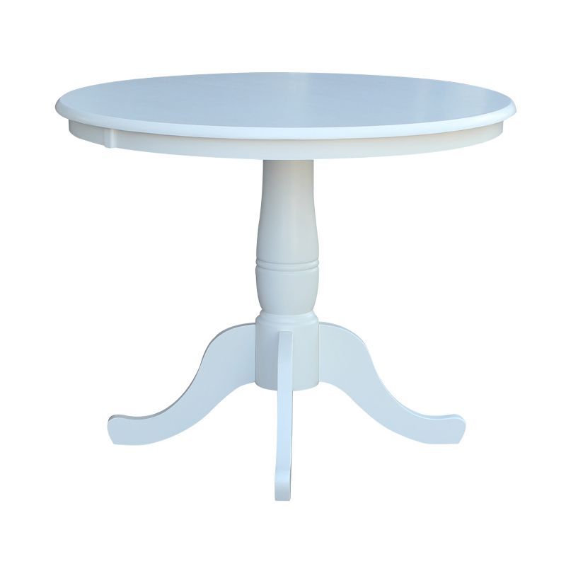 Cottage Charm White Solid Wood 38" Round Dining Table