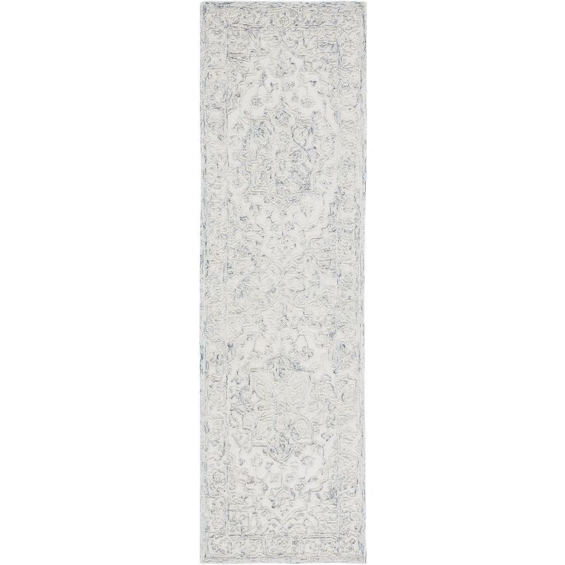 Ivory and Charcoal Hand-Tufted Wool Area Rug