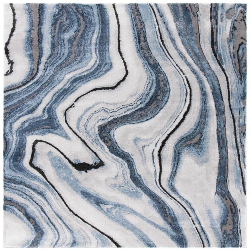 Safavieh Blue Abstract Hand-knotted Square Area Rug