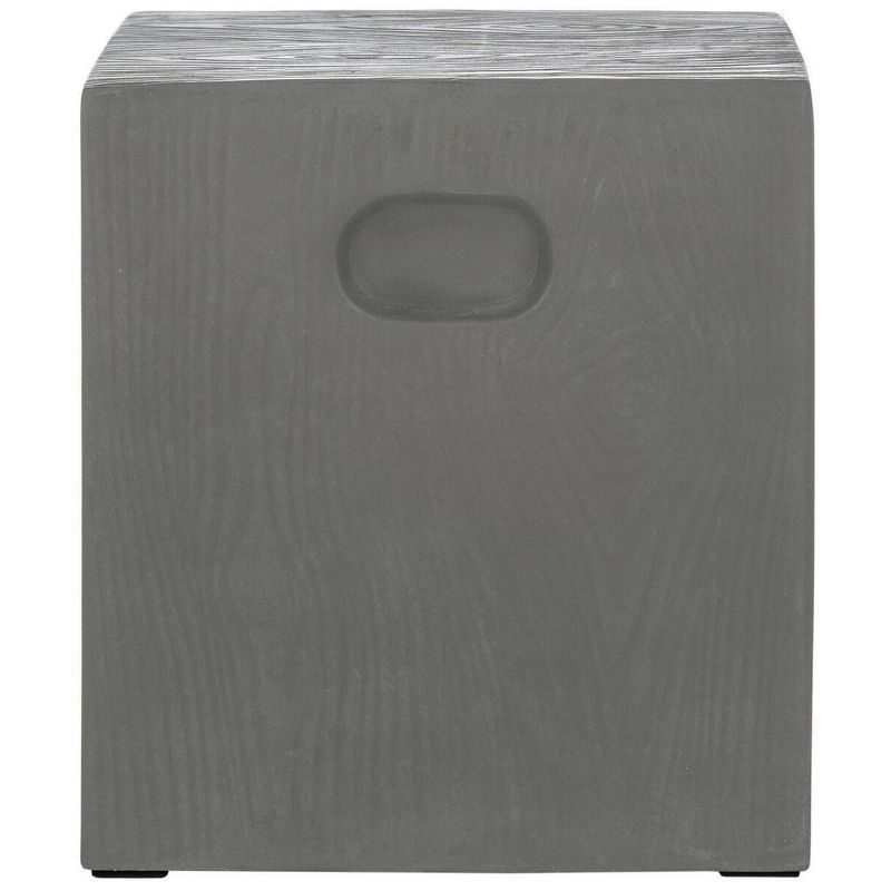 15" Dark Grey Concrete Square Accent Table