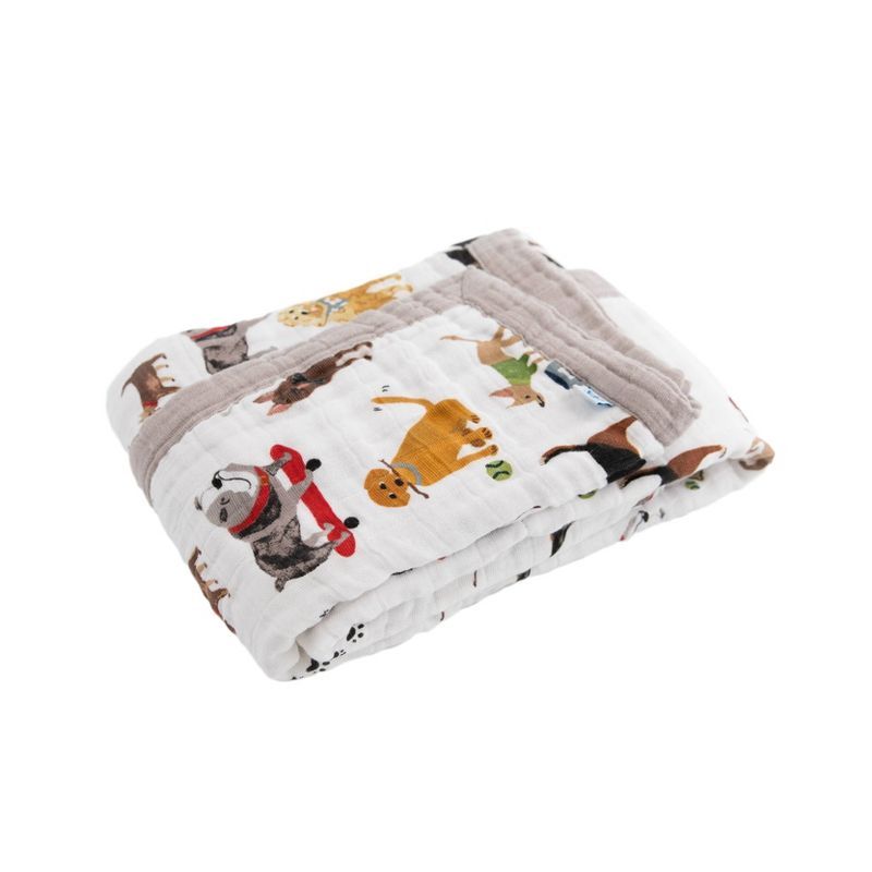 Woof Print Cotton Muslin Baby Quilt Blanket