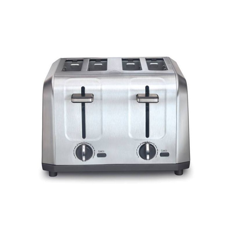 Brushed Stainless Steel 4-Slice Toaster with Wide Slots